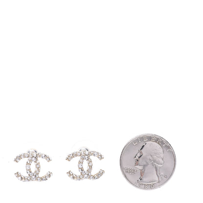 Chanel Crystal CC First Class Stud Earrings Gold 2 of 5