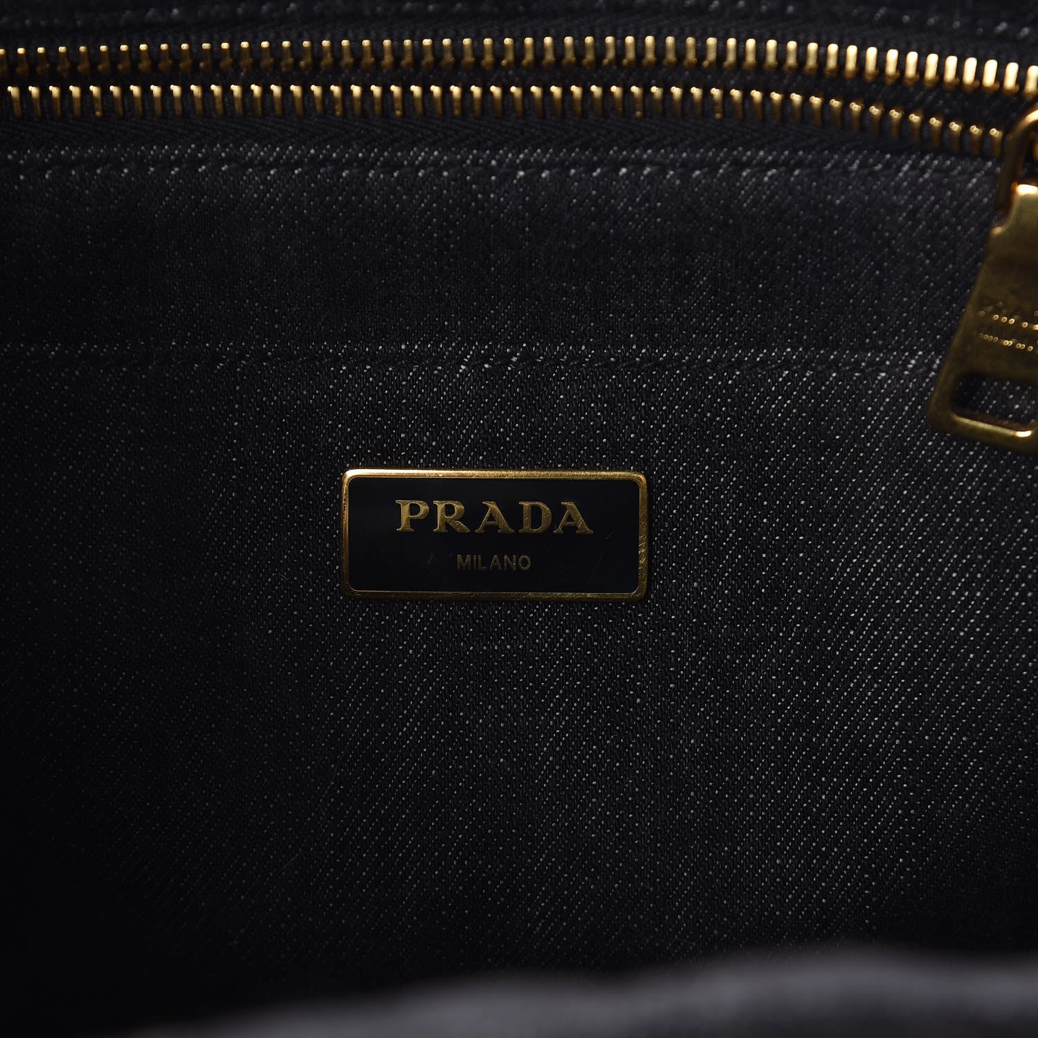 Prada Denim Small Logo Tote Black 6 of 9