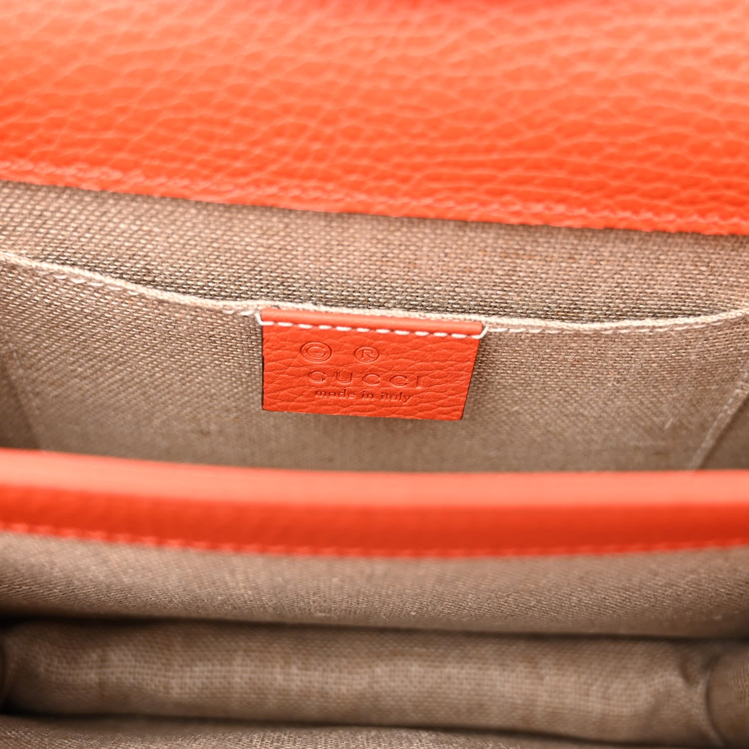 Gucci Dollar Calfskin Small Interlocking G Shoulder Bag Sun Orange 6 of 9