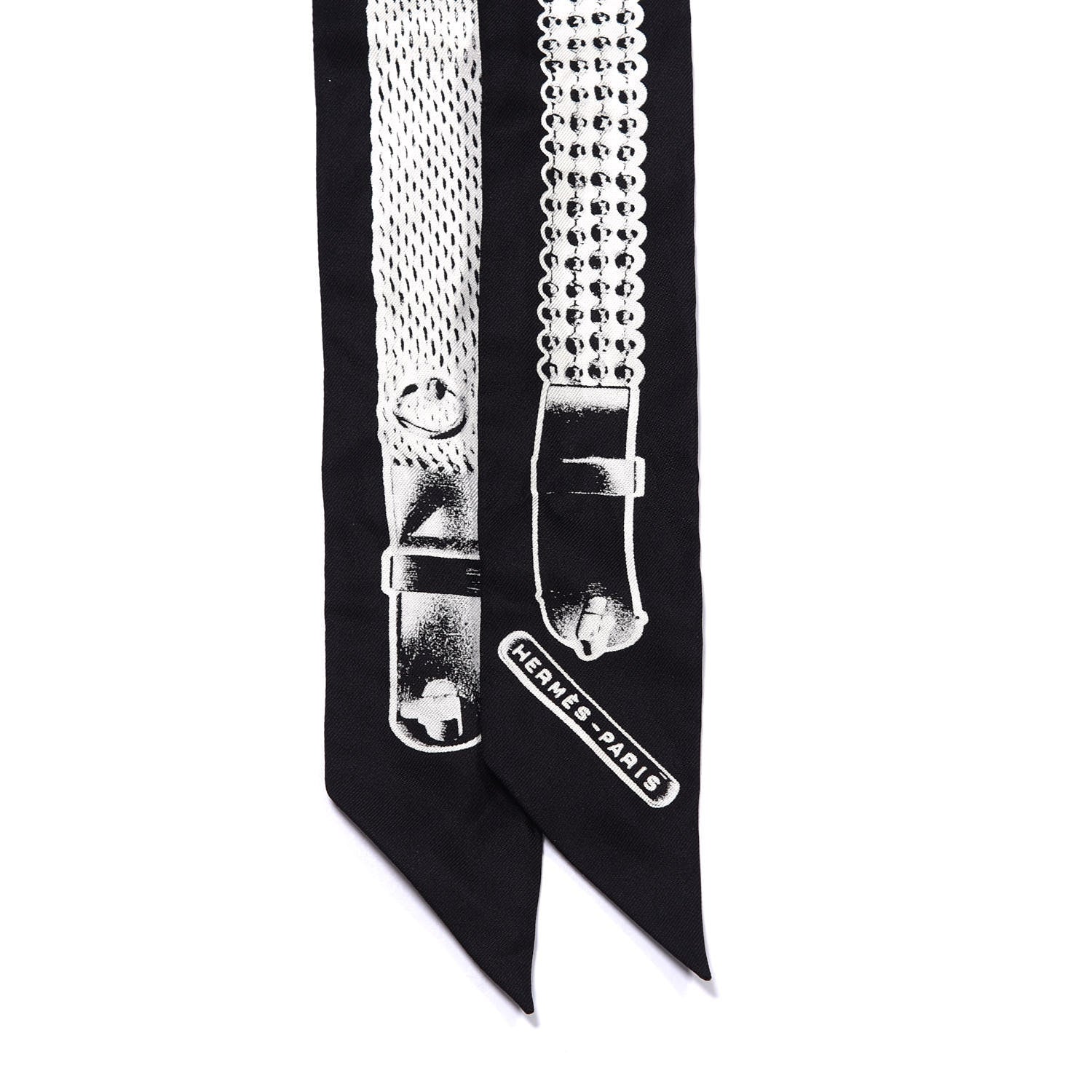 Hermes Silk Le Tresor De Medor Twilly Black White 2 of 4