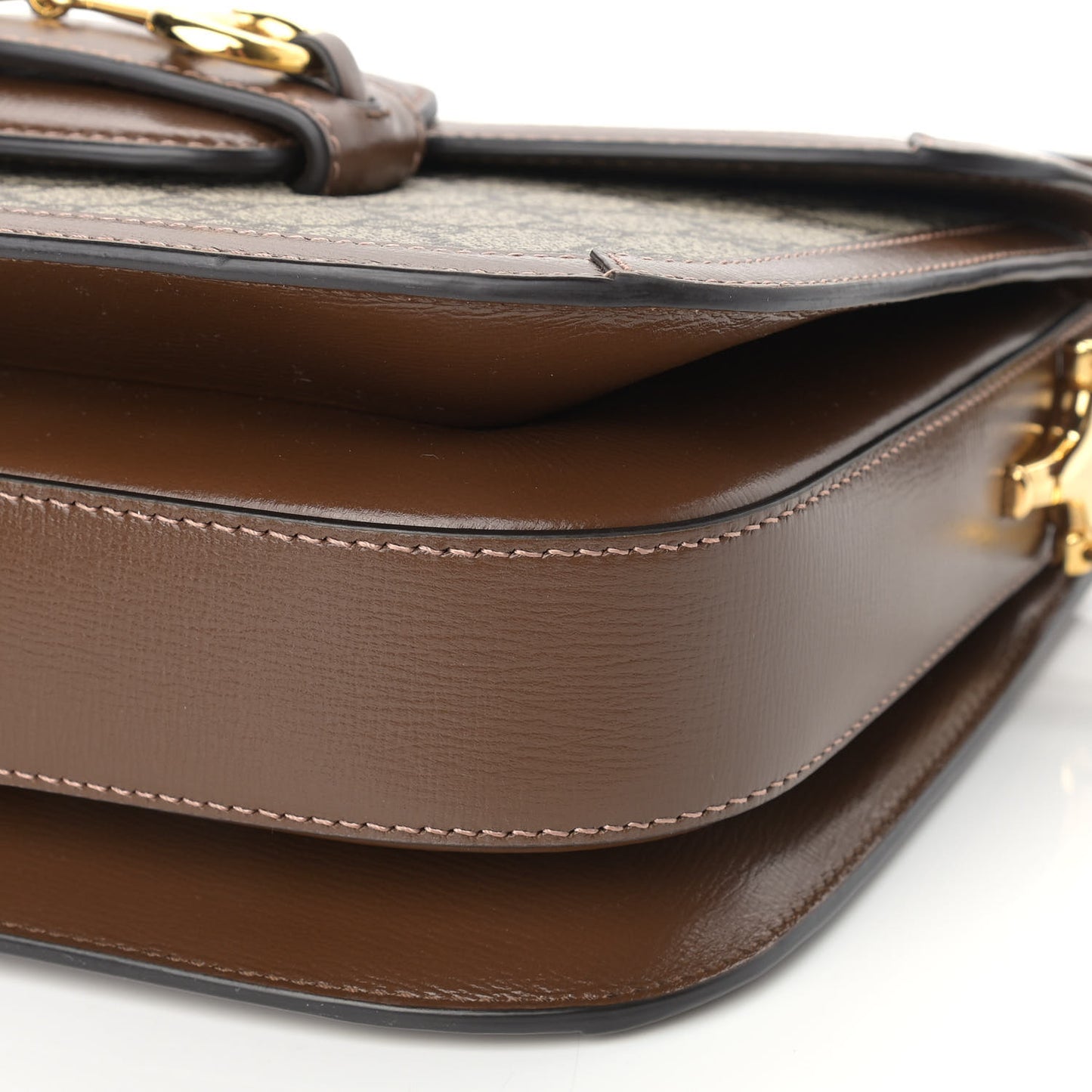 GG Supreme Monogram Horsebit 1955 Shoulder Bag Beige Brown Sugar