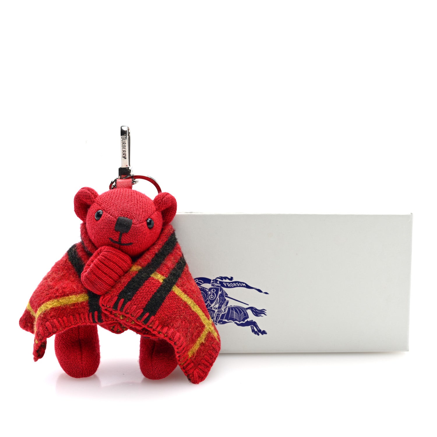 Burberry Cashmere Thomas Teddy Bear Keychain Charm Currant 1971822