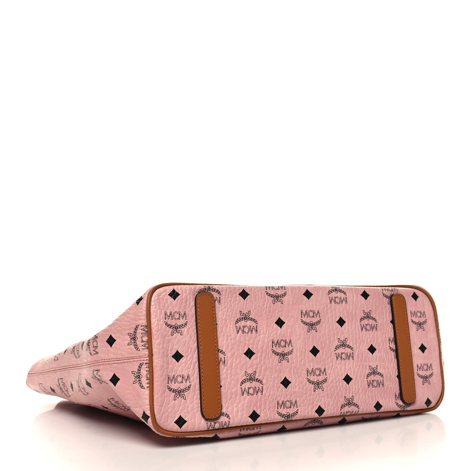 MCM Visetos Medium Anya Zip Top Shopper Tote Soft Pink 4 of 10