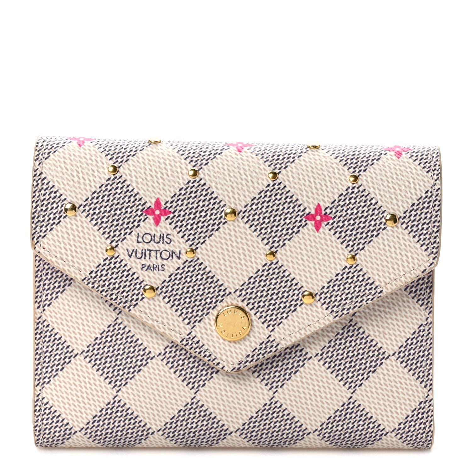 Louis Vuitton Damier Azur Studded Victorine Wallet 1 of 9