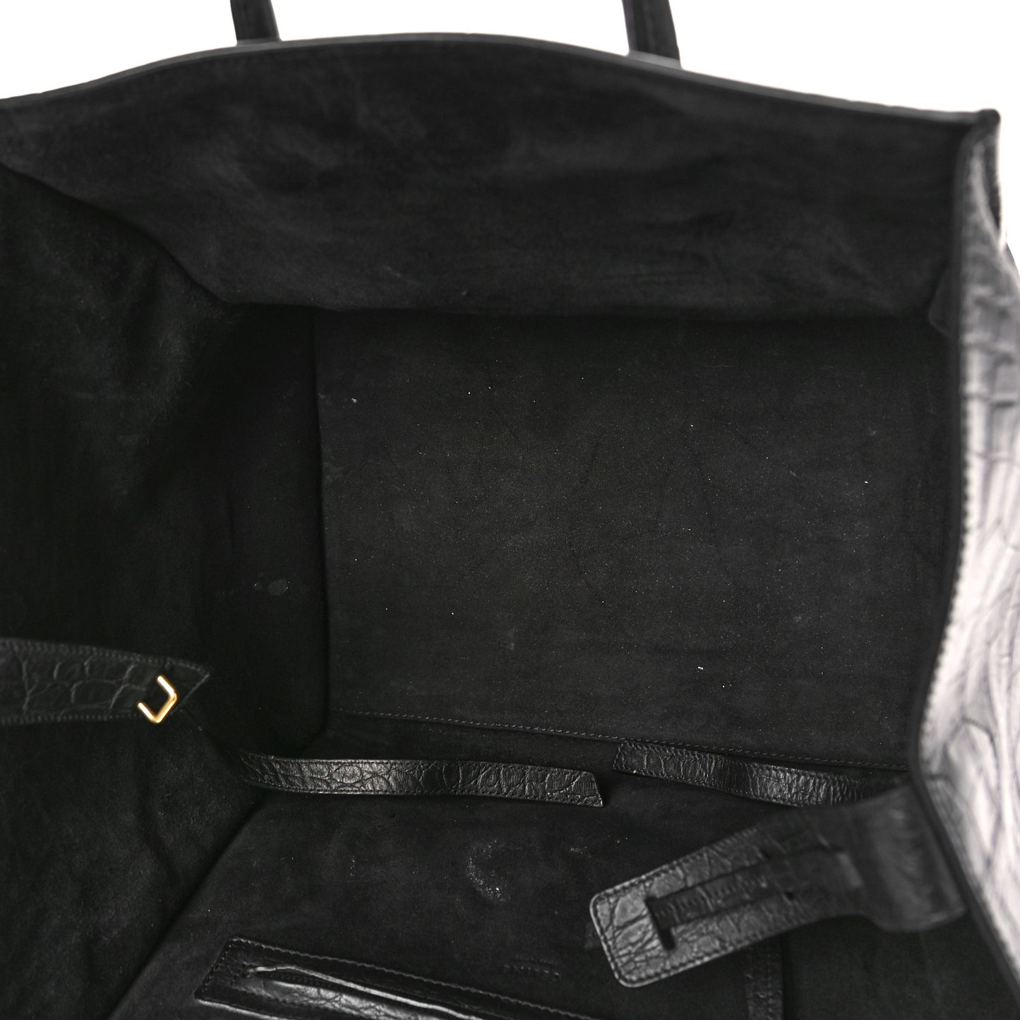 Crocodile Embossed Calfskin Medium Phantom Luggage Black