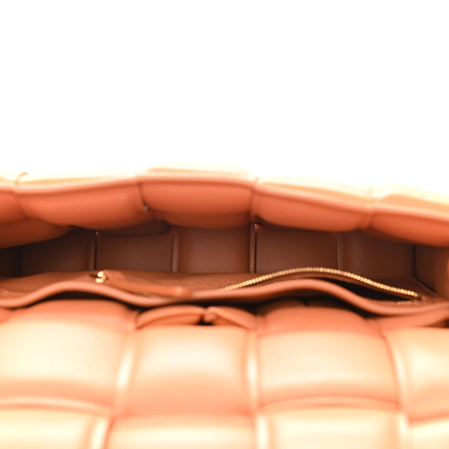 Nappa Maxi Intreccio Padded Cassette Crossbody Bag Caramel