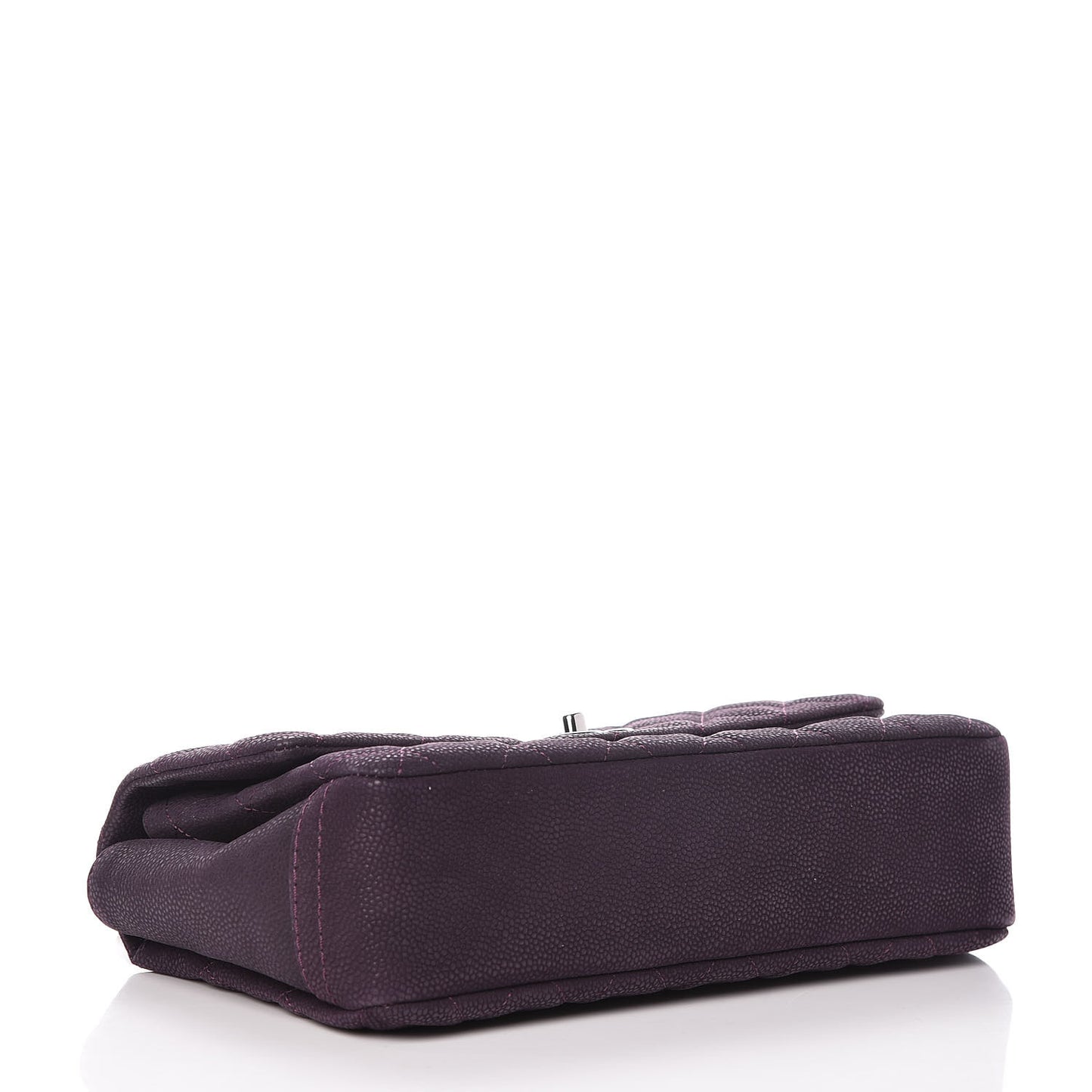 Iridescent Caviar Quilted Medium Lady Pearly Flap Plum