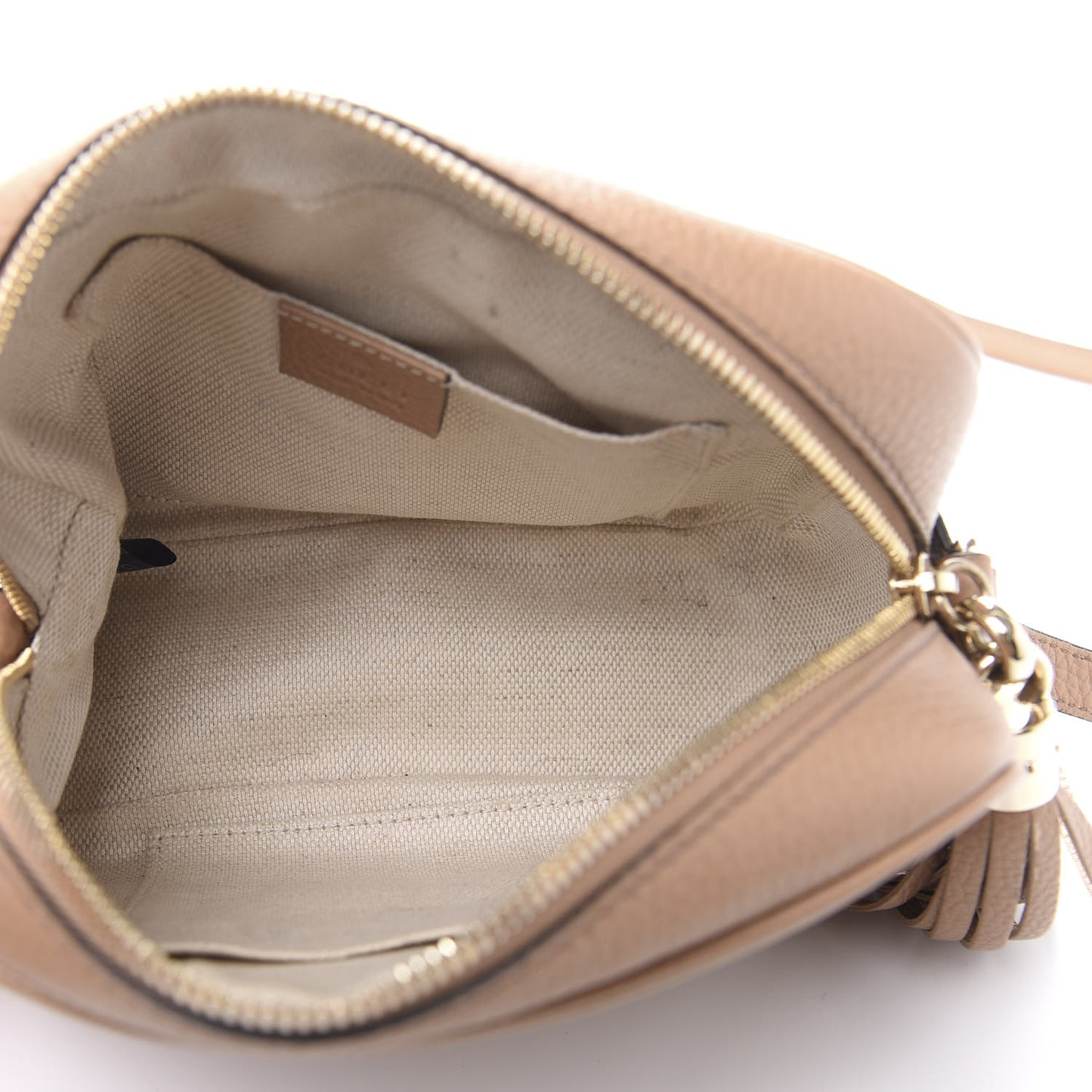 Pebbled Calfskin Small Soho Disco Bag Rose Beige