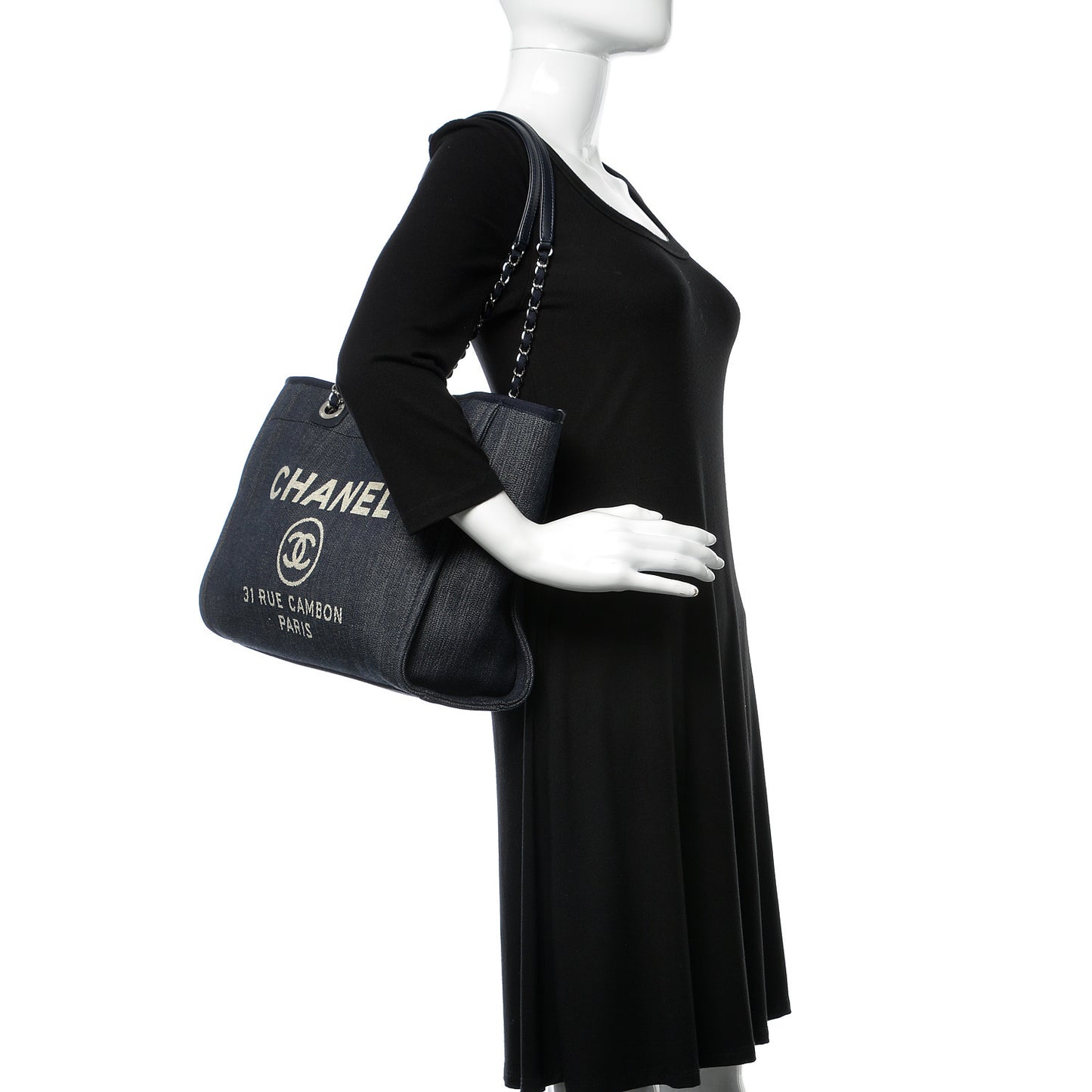 Denim Small Deauville Tote Dark Blue