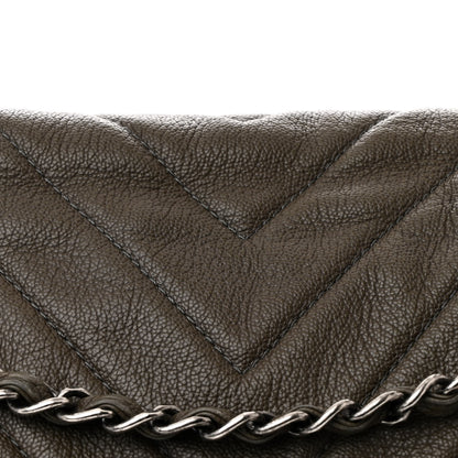 Chanel Calfskin Chevron Quilted XXL Travel Flap Bag Khaki 8 of 10