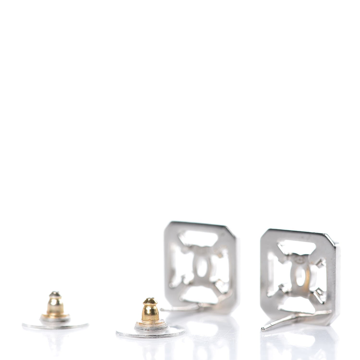 Chanel Crystal CC Earrings Silver 4 of 5