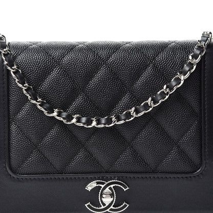 Chanel Caviar Quilted Vintage Mademoiselle Wallet On Chain WOC Black 12 of 13