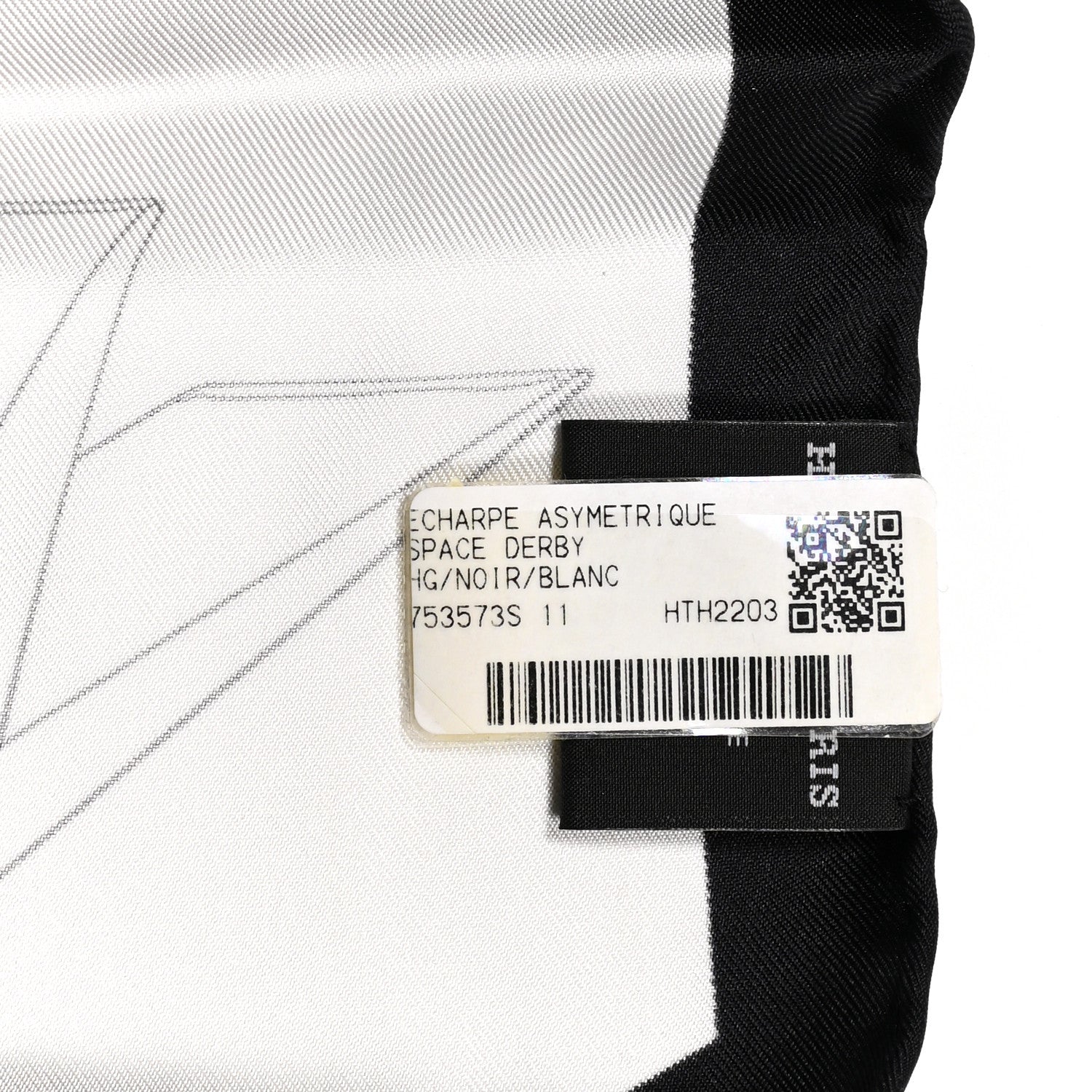 Hermes Silk Space Derby Muffler Black White 5 of 6