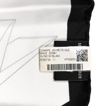 Hermes Silk Space Derby Muffler Black White 5 of 6