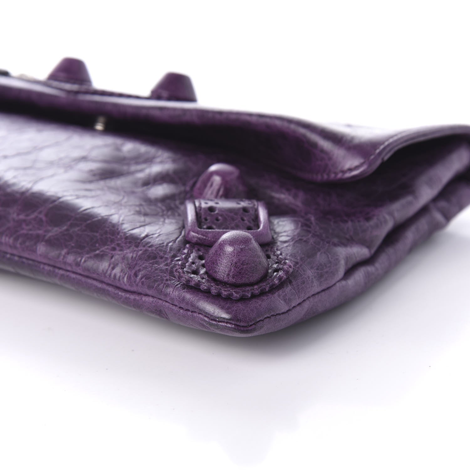 Balenciaga Agneau Giant Brogues Hardware Envelope Clutch Raisin 7 of 10