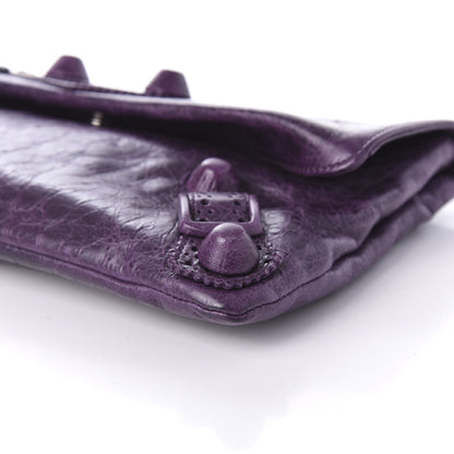 Balenciaga Agneau Giant Brogues Hardware Envelope Clutch Raisin 7 of 10