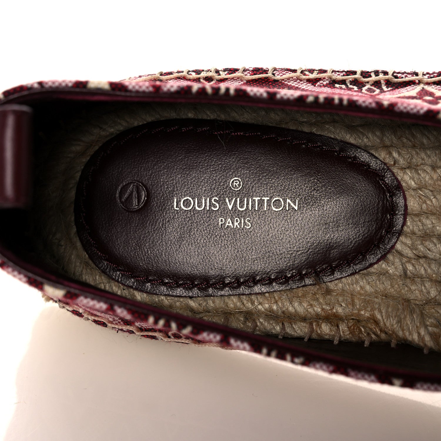 Louis Vuitton Jacquard Since 1854 Starboard Espadrille Flats 39 Bordeaux 7 of 8