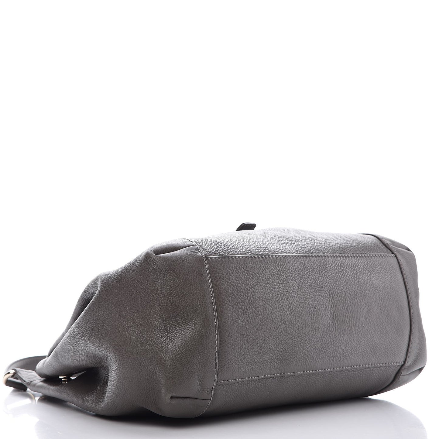 Pebbled Calfskin Medium Greenwich Shoulder Bag Grey