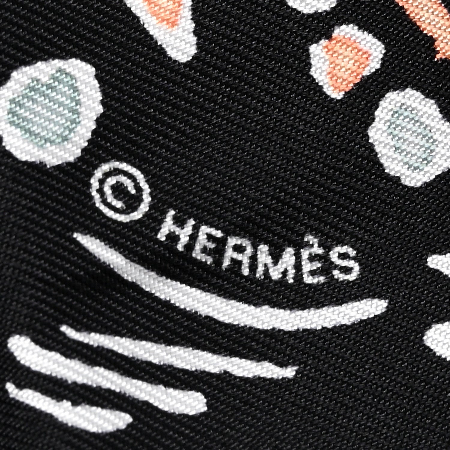 Hermes Silk Isola Di Primavera Doll Twilly Black Vert Rose 4 of 4