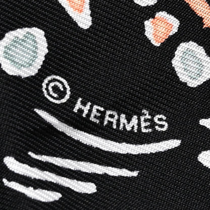 Hermes Silk Isola Di Primavera Doll Twilly Black Vert Rose 4 of 4