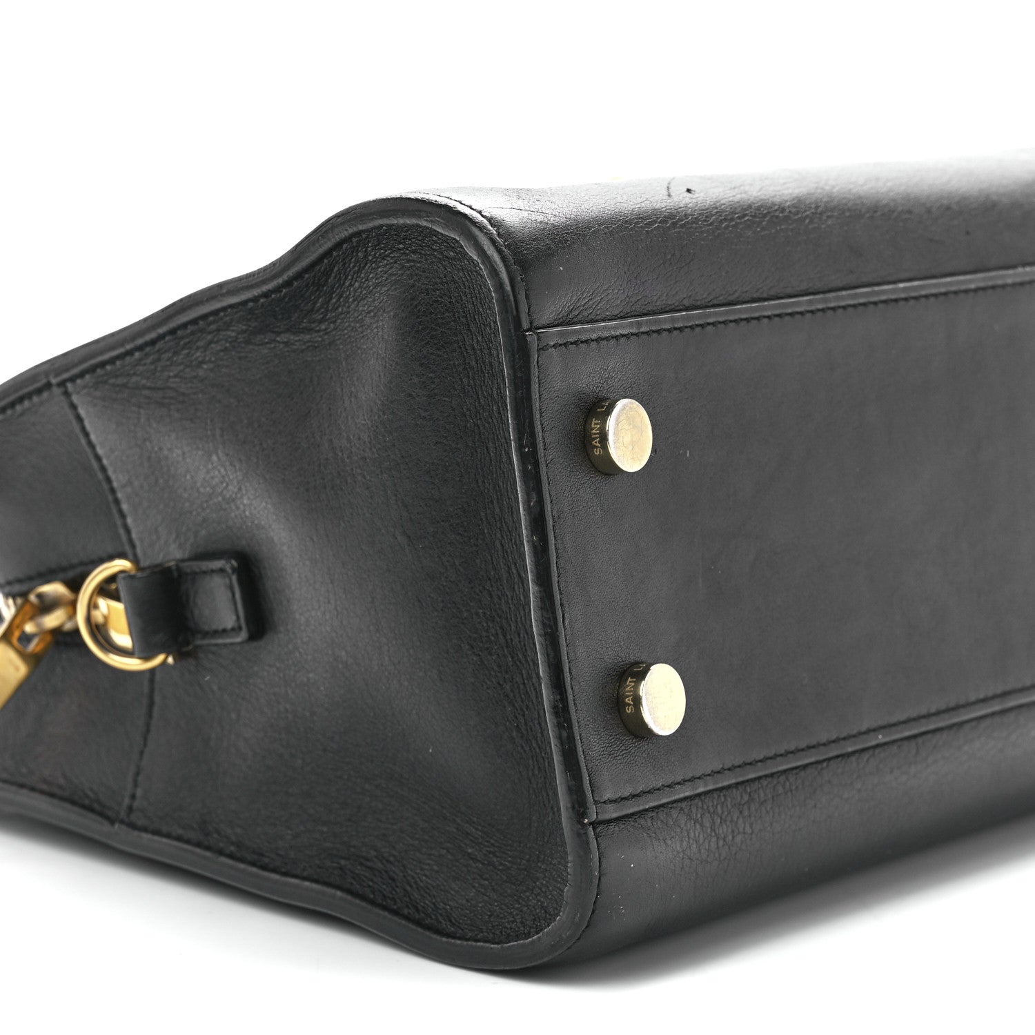 Saint Laurent Calfskin Monogram Baby Cabas Black 11 of 12