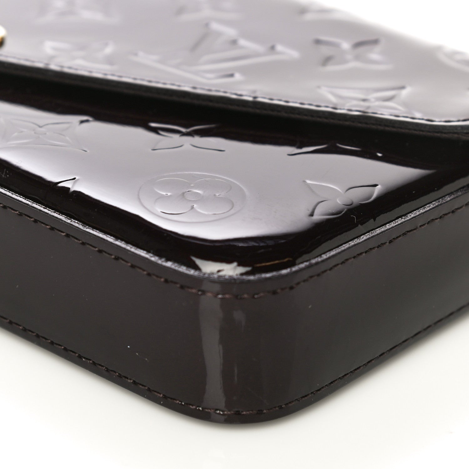 Louis Vuitton Vernis Pochette Felicie Chain Wallet Amarante 10 of 11