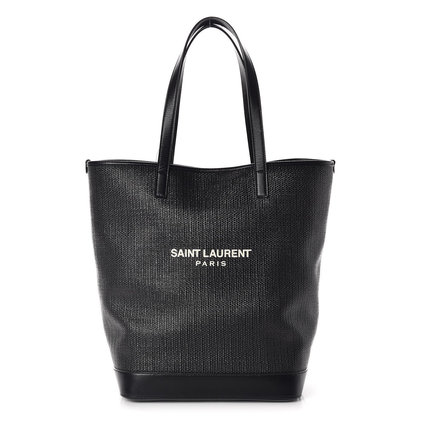 Linen Canvas Teddy Shopping Bag Black