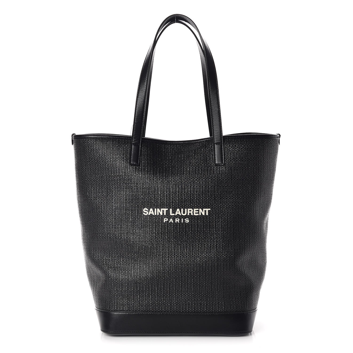 Saint Laurent Linen Canvas Teddy Shopping Bag Black 1 of 10