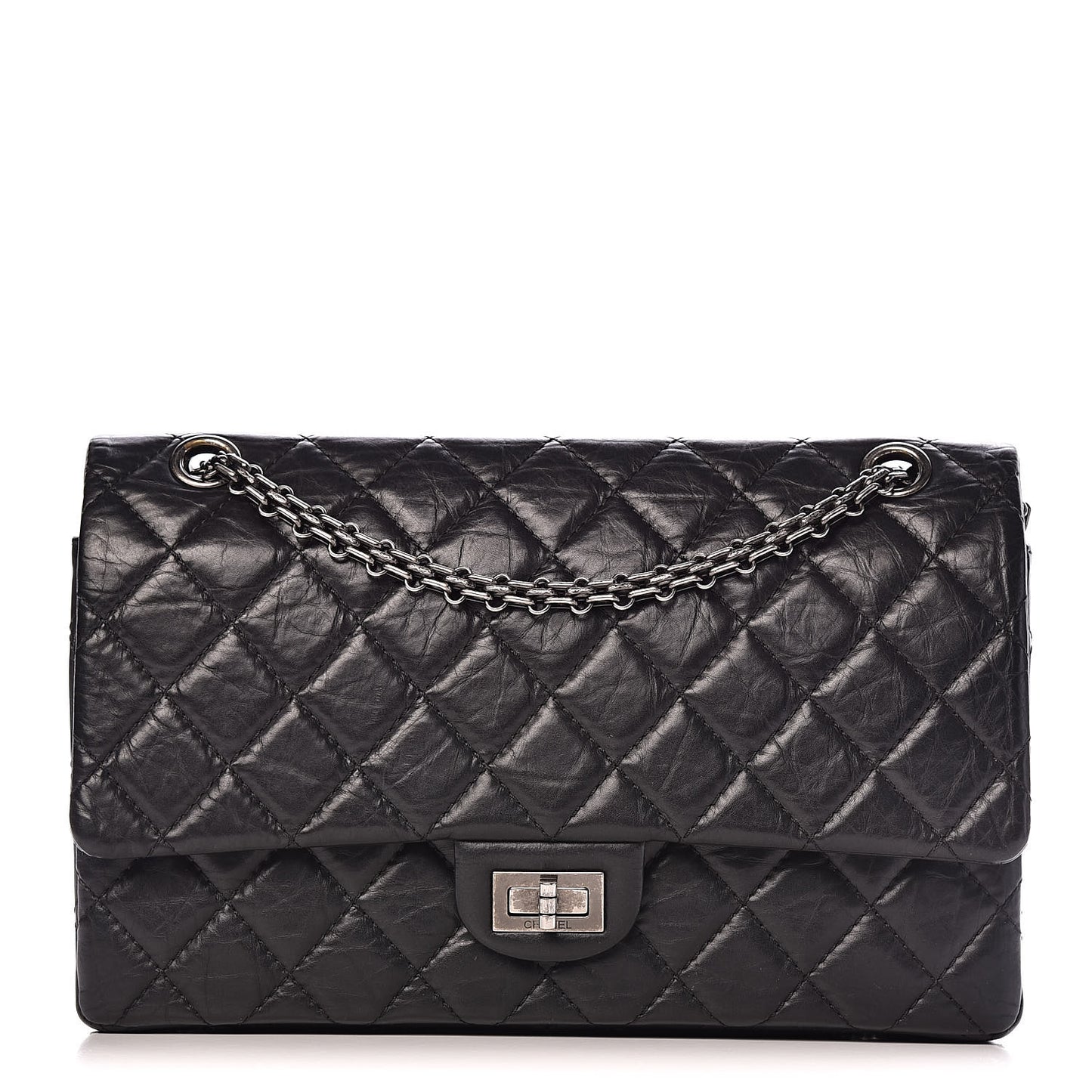 Aged Calfskin Quilted 2.55 Reissue 226 Flap Black