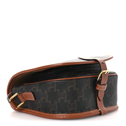 Celine Triomphe Canvas Medium Folco Bag Tan 4 of 17