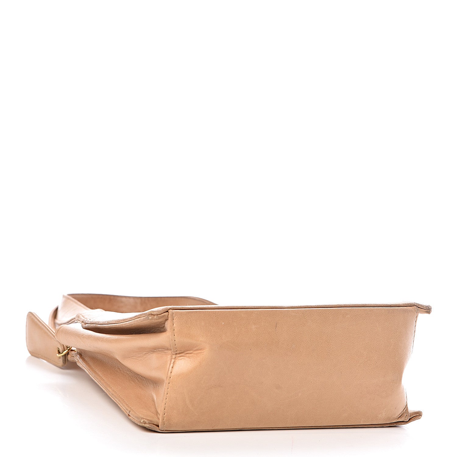 Chanel Lambskin Stitched Logo Tote Beige 4 of 16