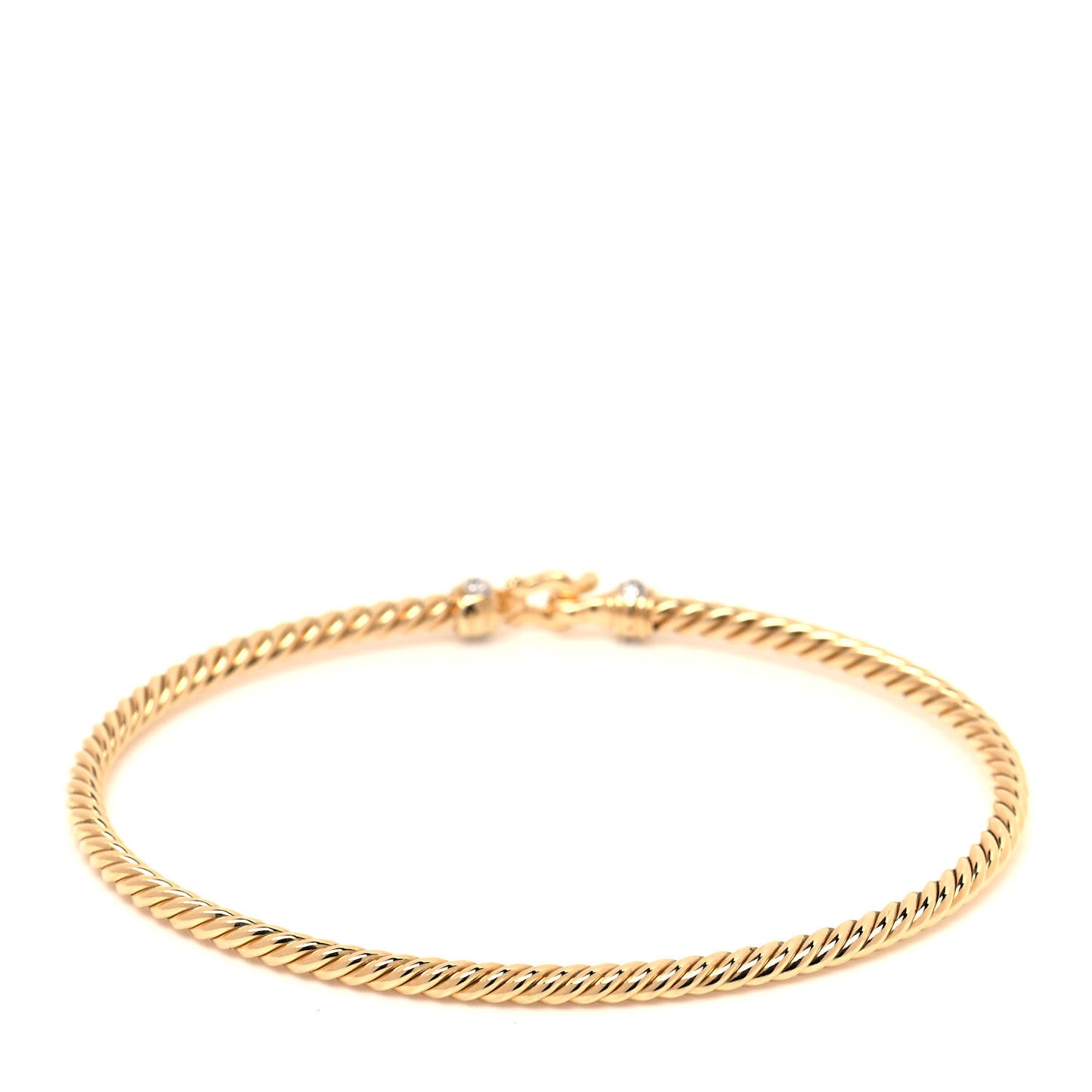 18K Yellow Gold Diamond 2.6mm Cable Collectibles Buckle Bracelet