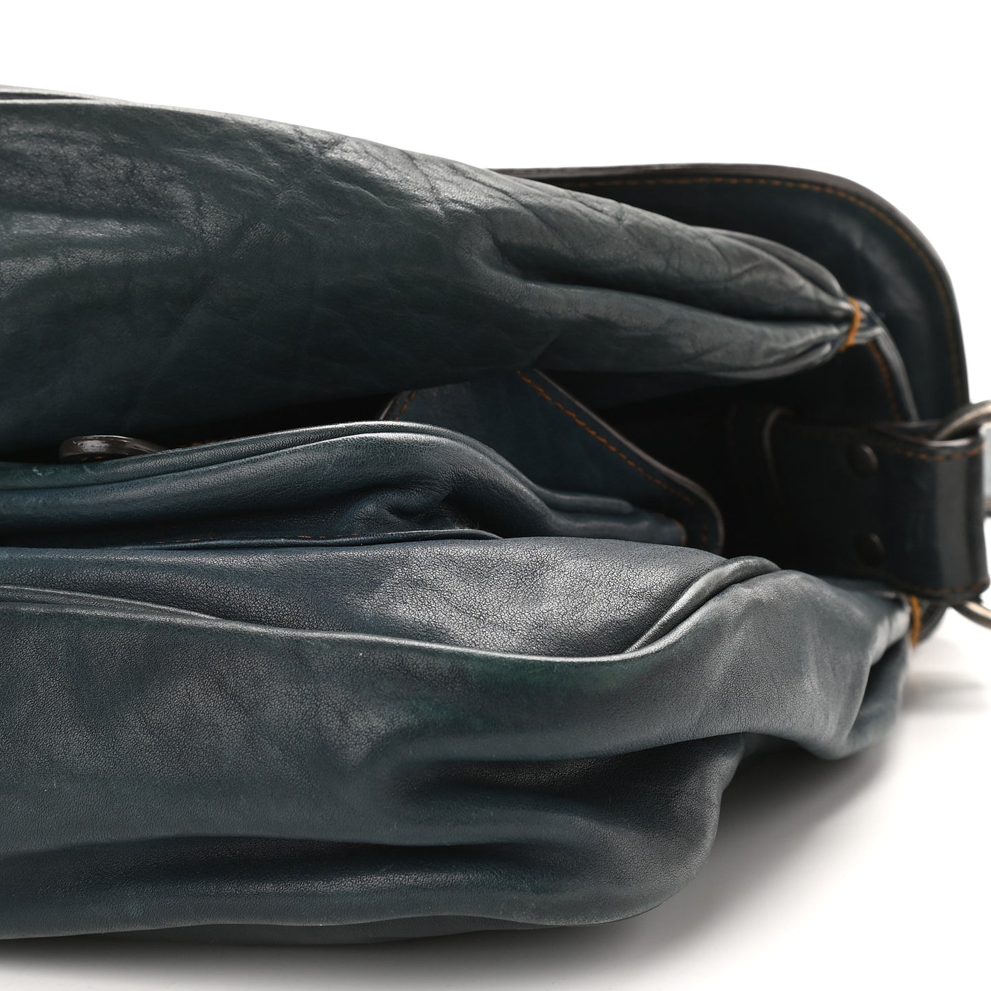 Calfskin Medium Gaucho Double Saddle Bag Dark Blue