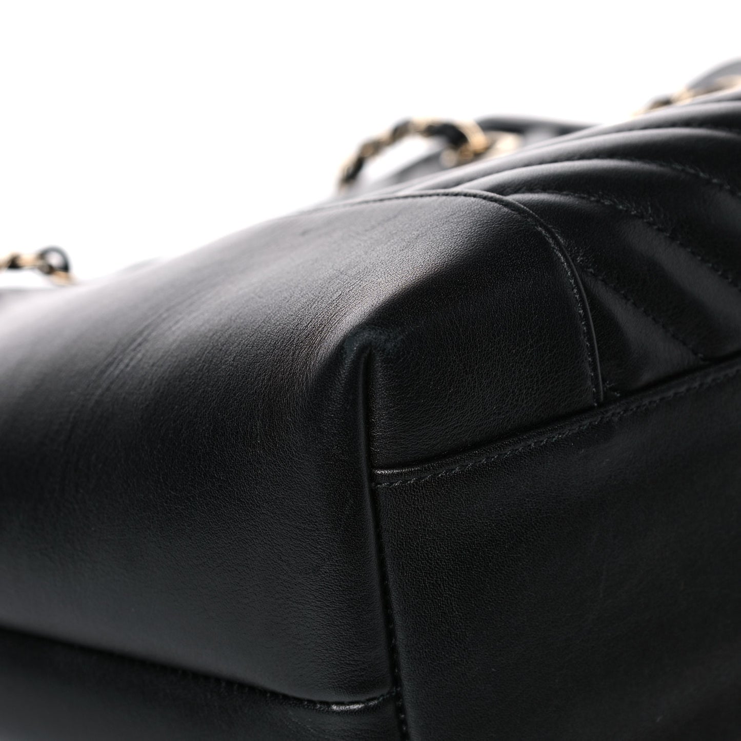 Calfskin Quilted Large Daily Shopping Bag Black