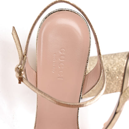 Gucci Galassia GG Marmont Ankle Wrap 75mm Sandals 38 Platino 7 of 8