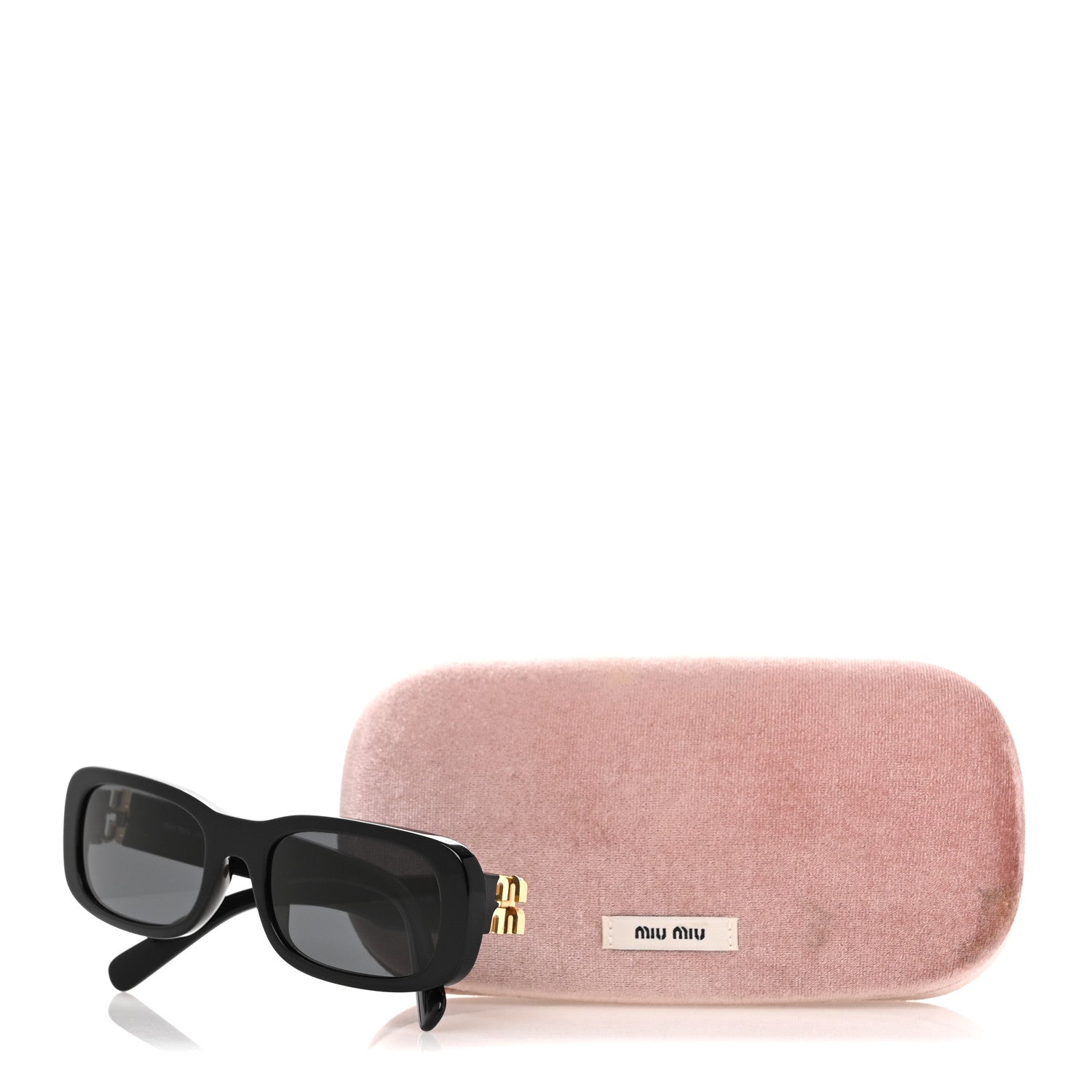 Miu Miu Acetate Rectangle Sunglasses SMU 08Z  Black 7 of 7