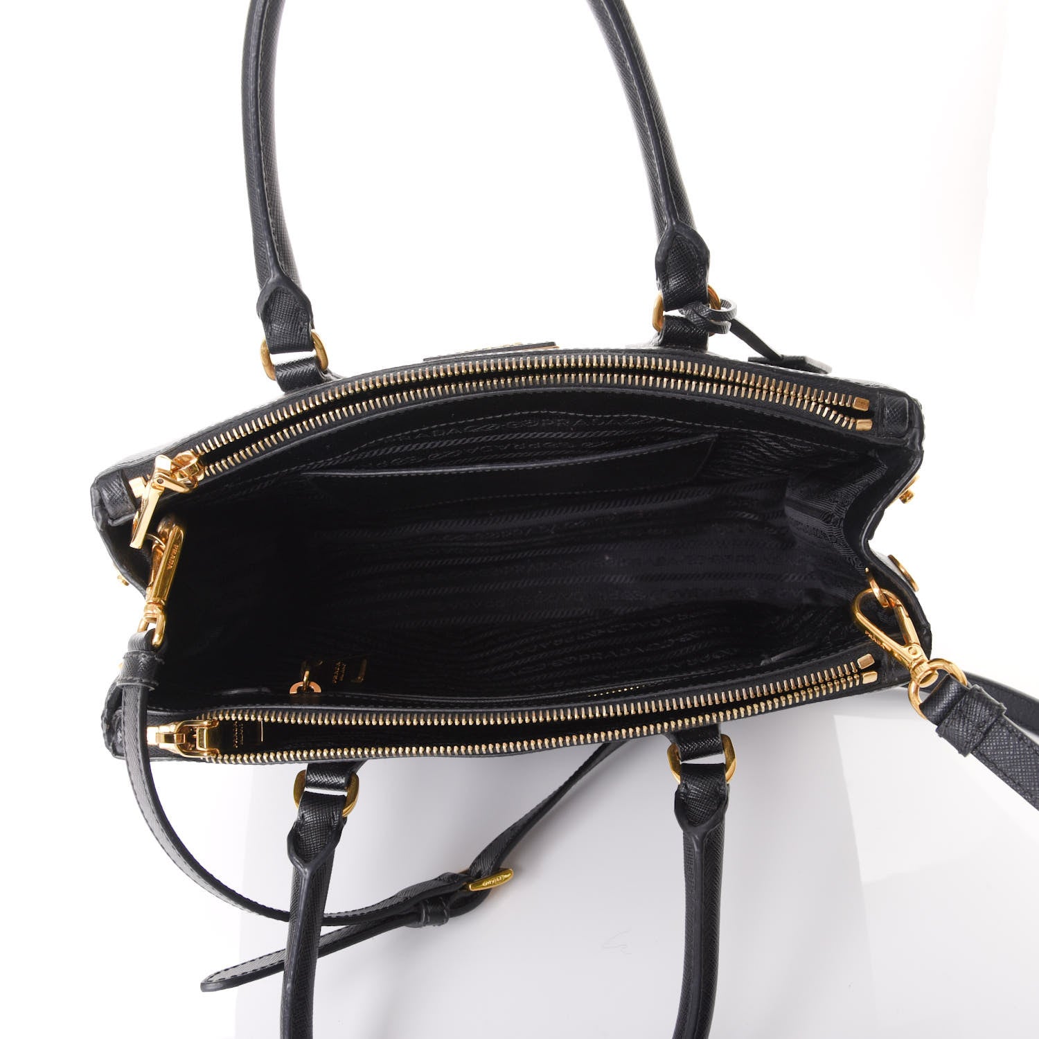 Prada Saffiano Medium Galleria Double Zip Tote Black 4 of 14