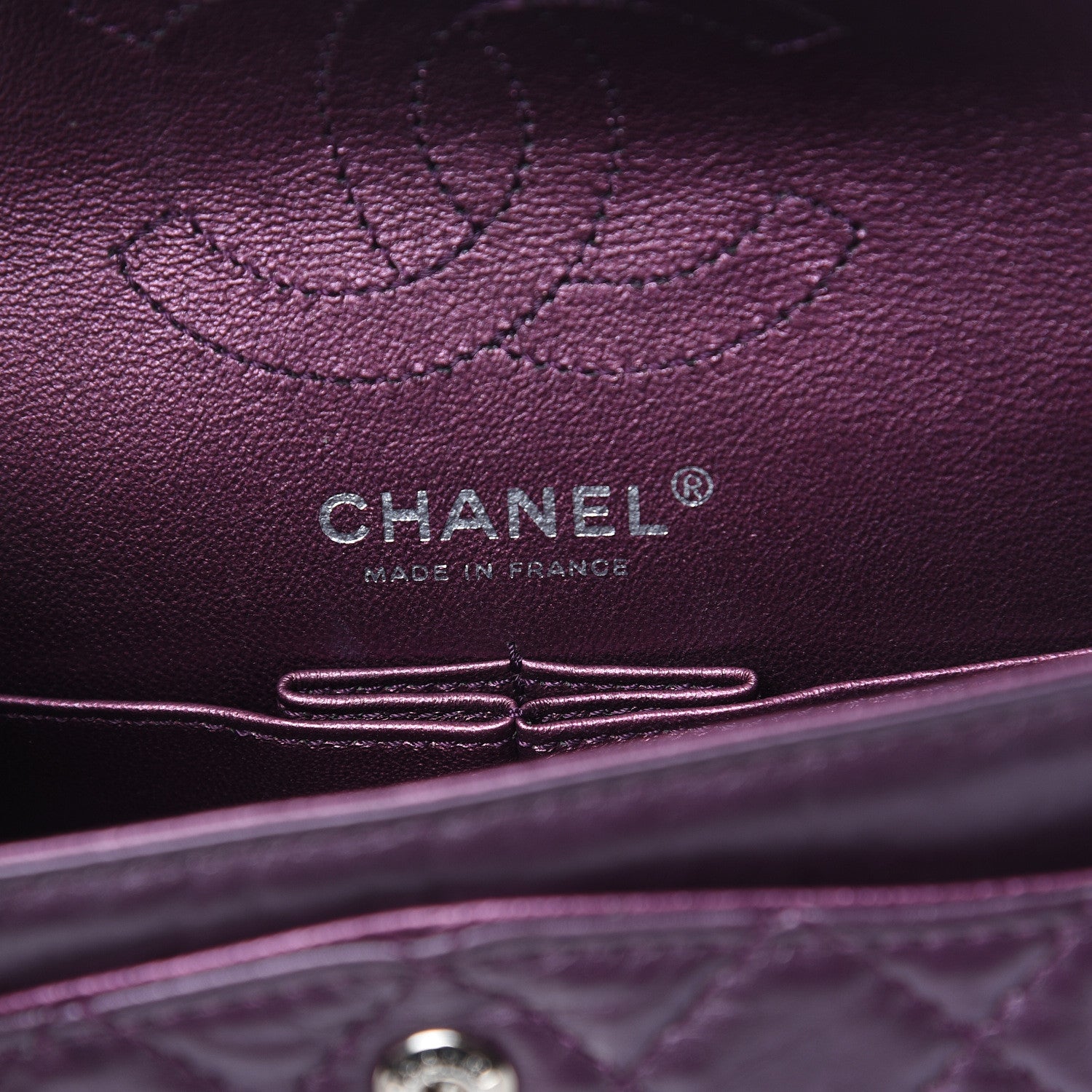 Chanel Metallic Aged Calfskin Quilted 2.55 Reissue 224 Flap Plum 6 of 12