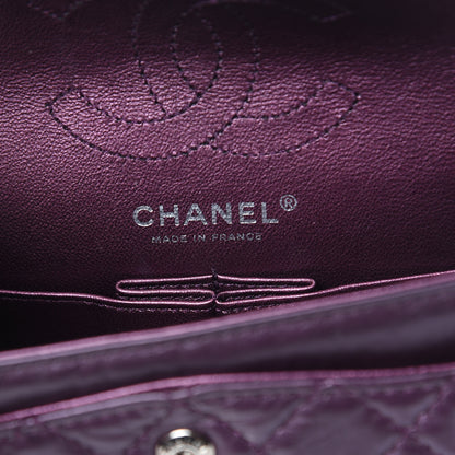 Chanel Metallic Aged Calfskin Quilted 2.55 Reissue 224 Flap Plum 6 of 12