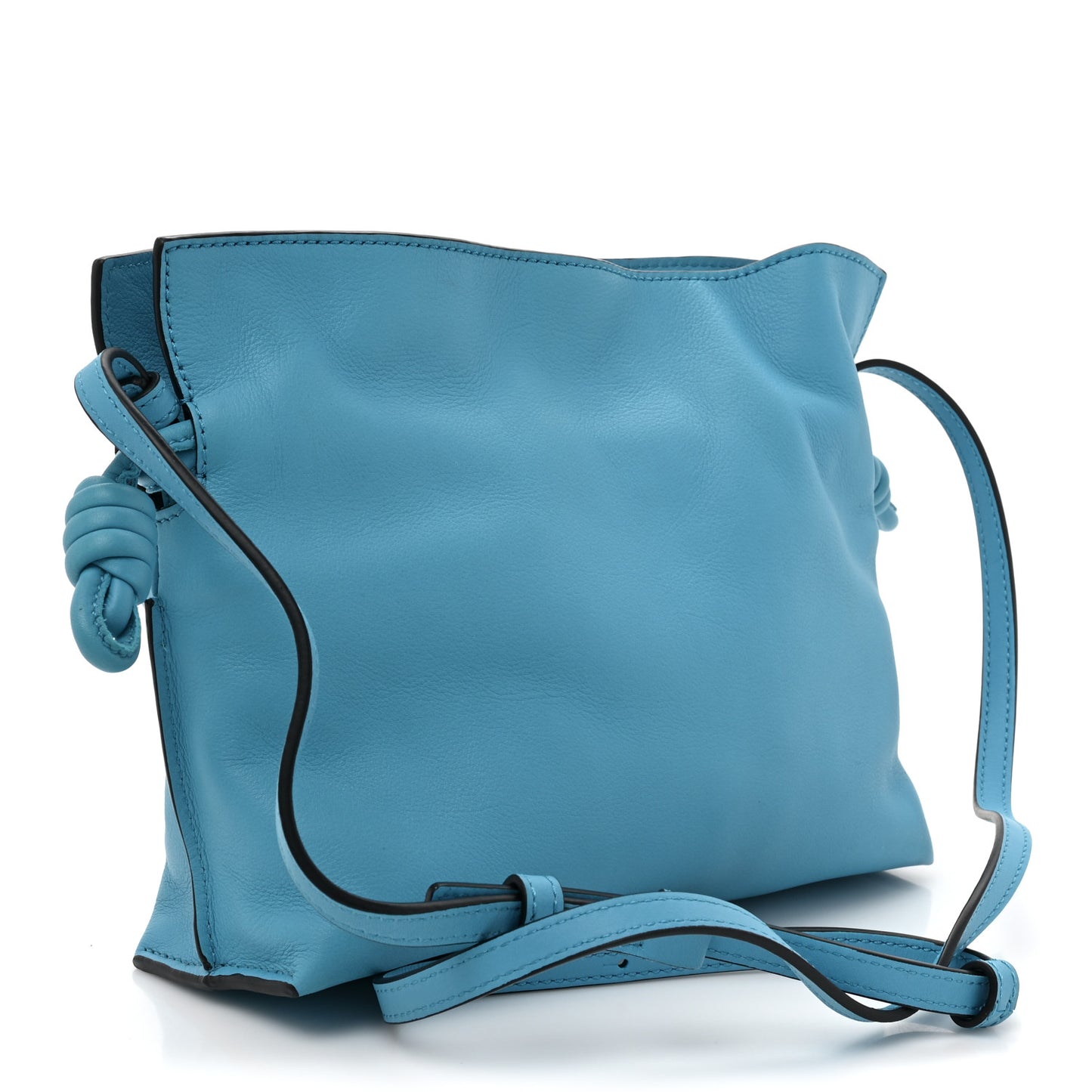 Calfskin Mini Flamenco Knot Bag Cyan