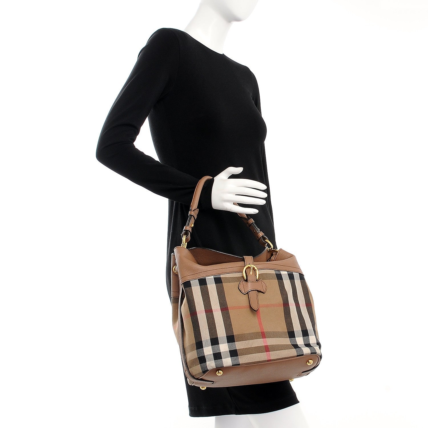 Burberry Grainy Calfskin House Check Medium Sycamore Dark Sand 2 of 10