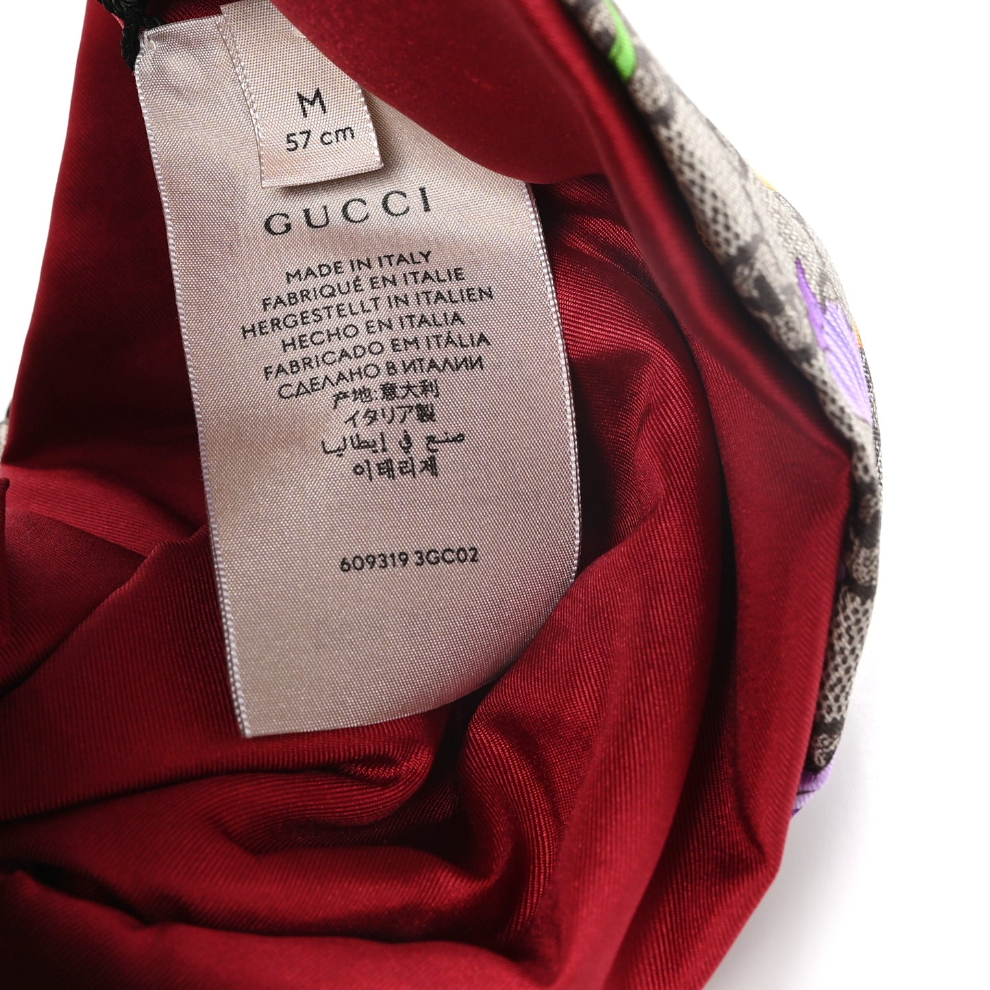 Silk Monogram Flora Print Headband M Red