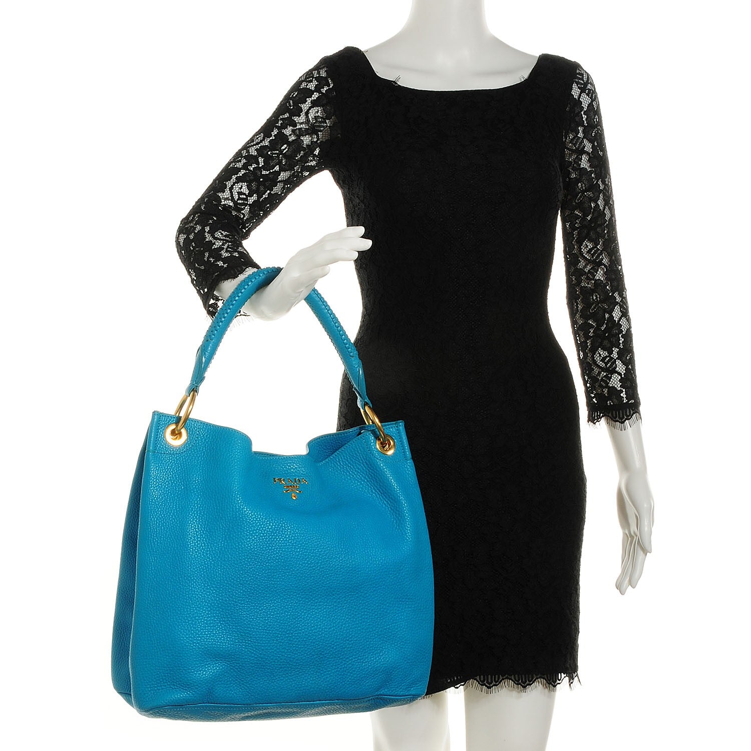 Prada Vitello Daino Hobo Turchese 2 of 11