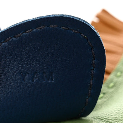 Hermes Milo Lambskin Grigri Rodeo Horse Bag Charm PM Vert Criquet Sesame Bleu De Malte 3 of 4