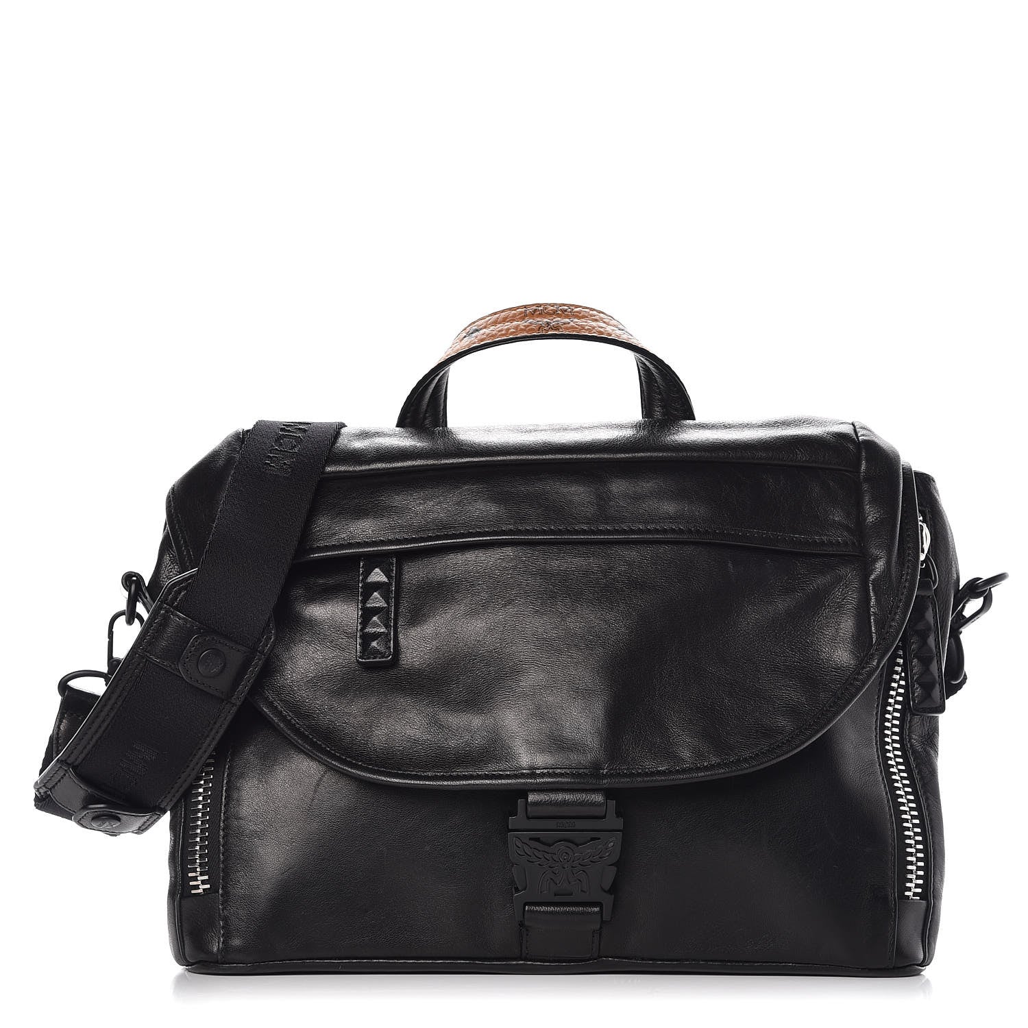 MCM Lambskin Mens Medium Killian Messenger Bag Black 1 of 14