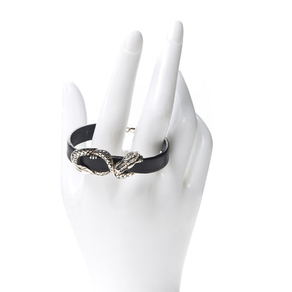 John Hardy Sterling Silver Calfskin Naga Dragon Bracelet Black 2 of 4