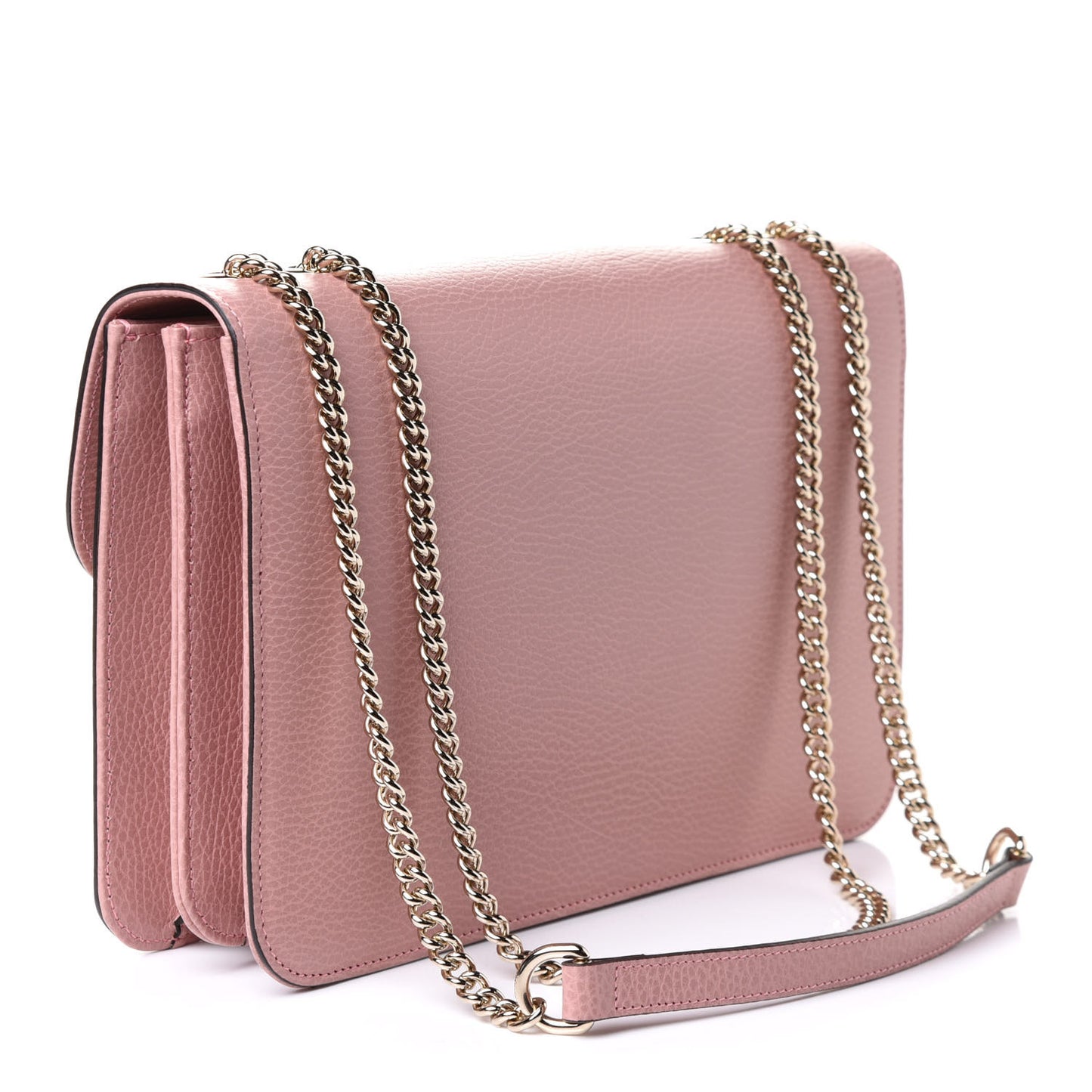 Dollar Calfskin Interlocking G Shoulder Bag Soft Pink