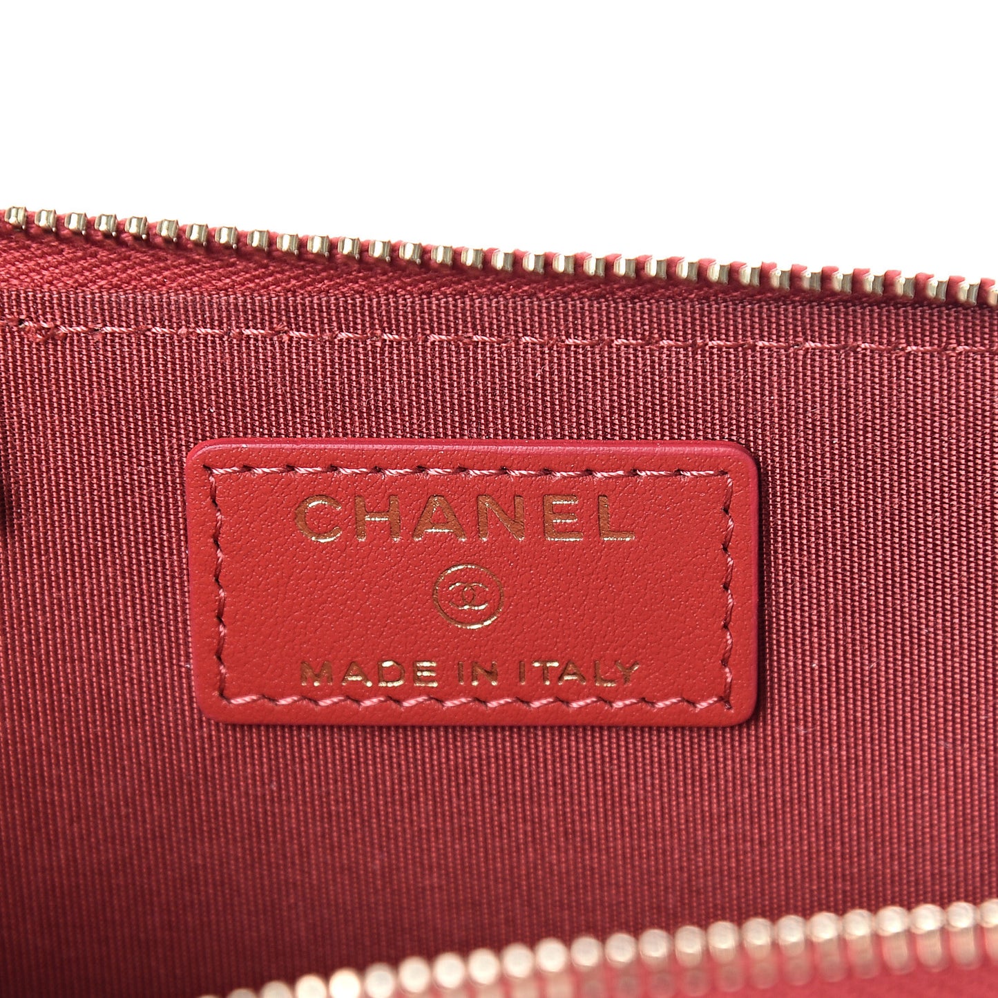 Caviar Camellia Embossed Key Holder Case Red