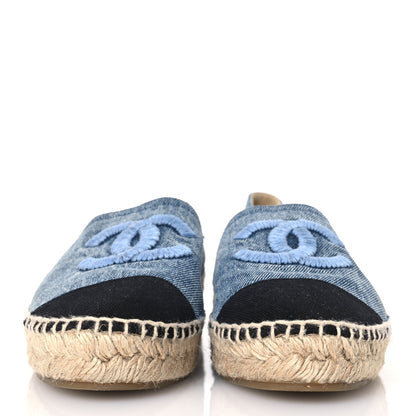 Chanel Denim CC Espadrilles 38 Blue Black 2 of 15