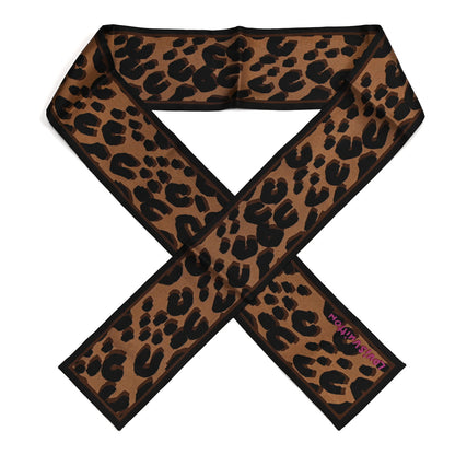 Louis Vuitton Silk Leopard Bandeau Scarf Marron 1 of 3
